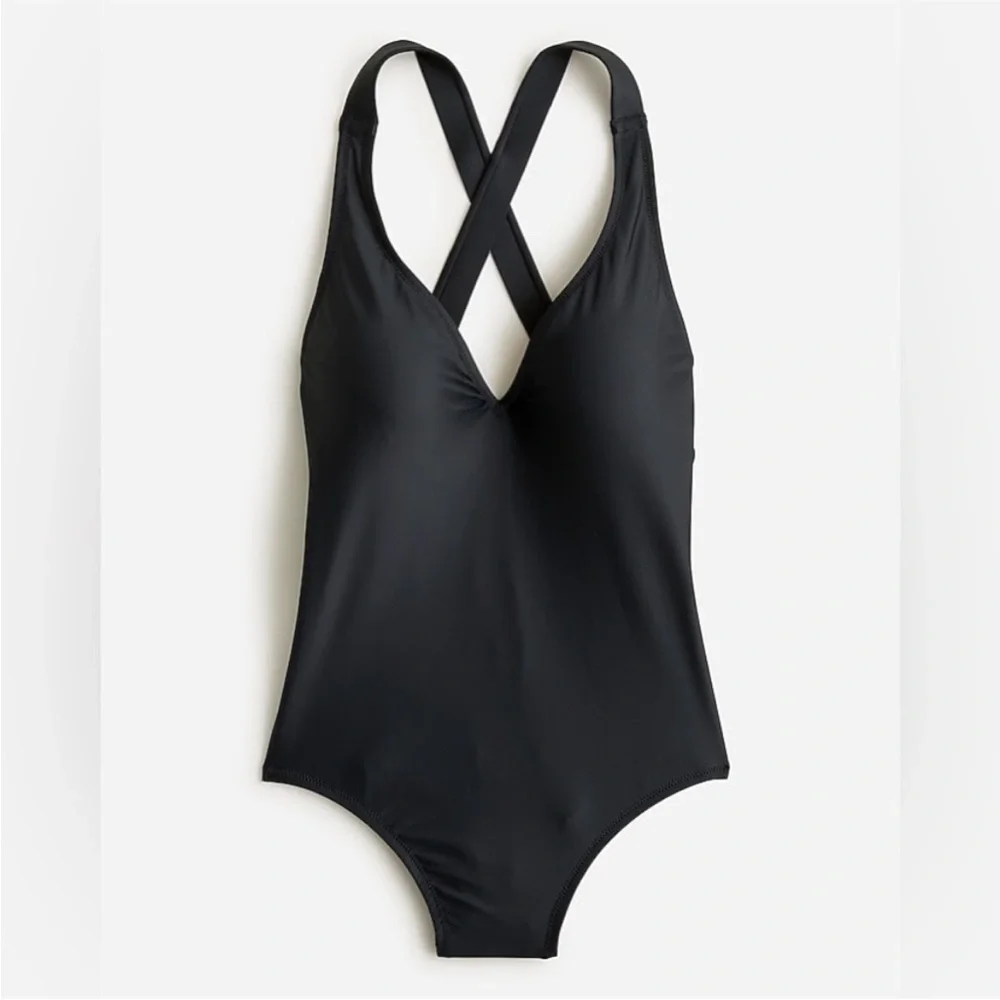J. Crew High-Support Cross-Back One-Piece Swimsuit | Size 8 Long Torso - Picture 3 of 9